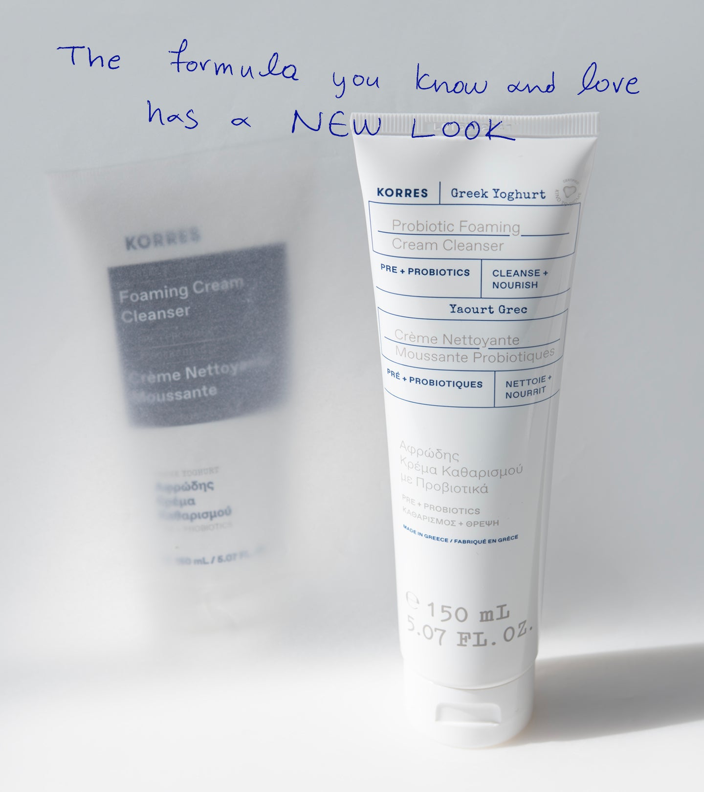 Tube of KORRES Greek Yoghurt Probiotic Foaming Cream Cleanser